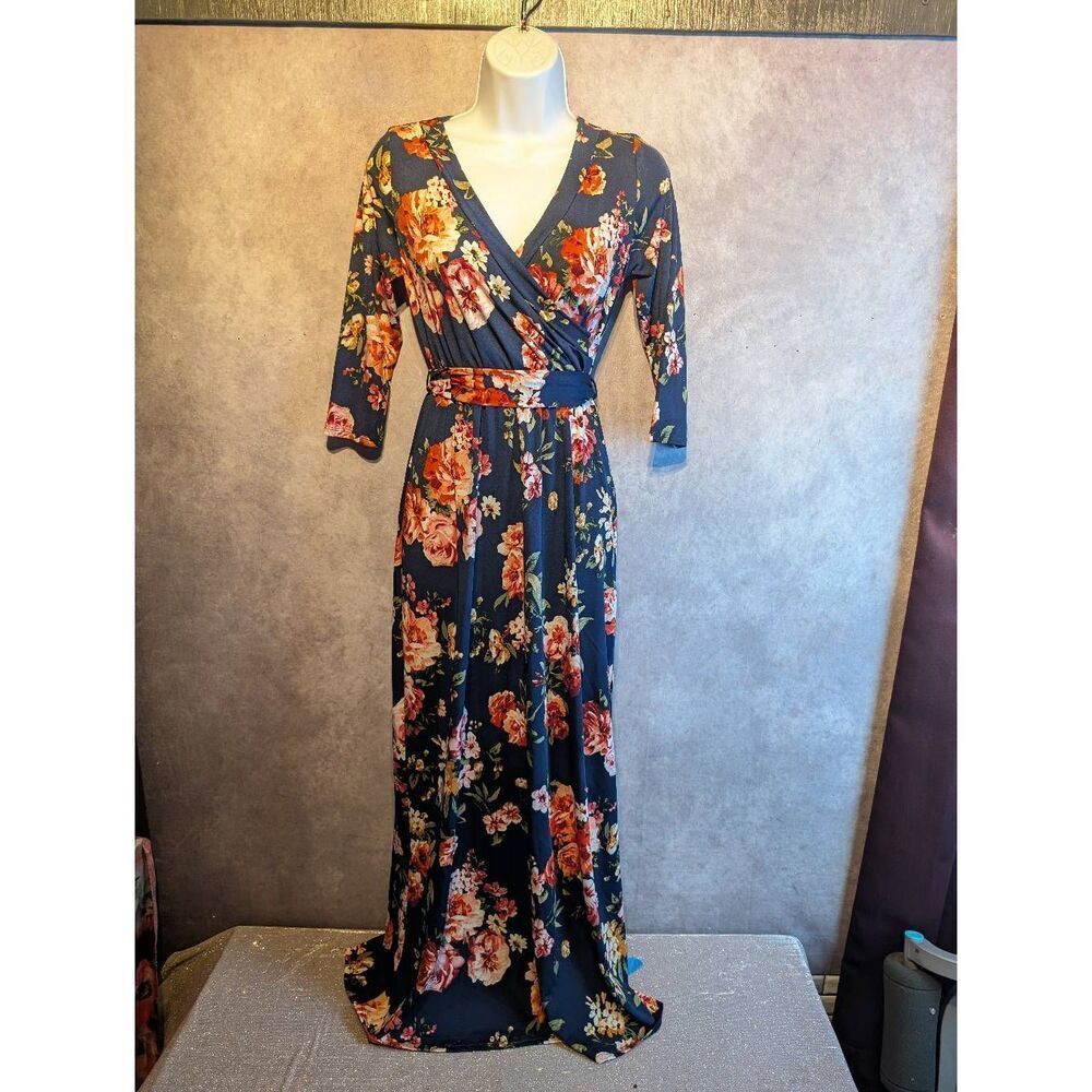 Wanna B faux wrap floral dress size small